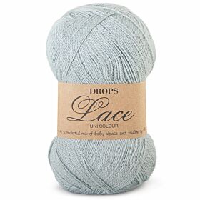 DROPS Lace Uni Colour - 7120 lichtgrijs/groen - Alpaca/Zijde Garen