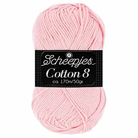 Scheepjes Cotton 8 - 718 poederroze - Katoen Garen