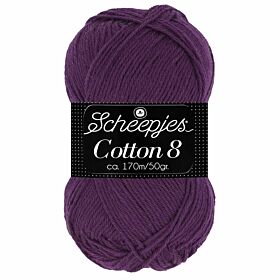 Scheepjes Cotton 8 - 721 donkerpaars - Katoen Garen