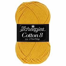 Scheepjes Cotton 8 - 722 mosterdgeel - Katoen Garen