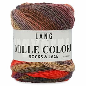 Lang Yarns Mille Colori Socks & Lace 75 bruin/oranje - Wol Garen