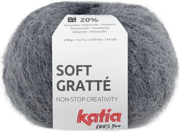 Katia Soft Gratté - 77 grijs - Mohair-Look Acryl Garen 1