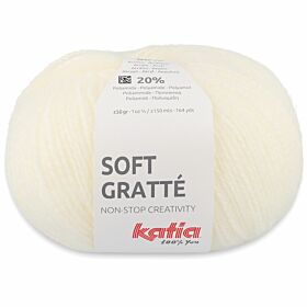 Katia Soft Gratté 79 ecru / naturel - Mohair-Look Acryl Garen