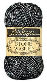 Scheepjeswol Stone Washed - 803 Black Onyx / zwart - Katoen Garen