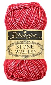 Scheepjeswol Stone Washed - 807 Red Jasper / donkerrood - Katoen Garen