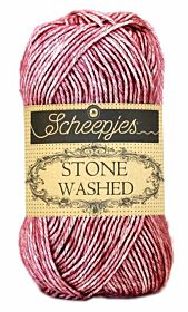 Scheepjeswol Stone Washed - 808 Corundum Ruby / oudroze - Katoen Garen