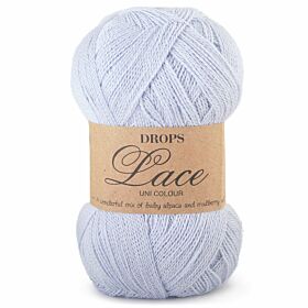 DROPS Lace Uni Colour - 8105 ijsblauw - Alpaca/Zijde Garen