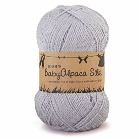 DROPS BabyAlpaca Silk Uni Colour - 8108 lichtgrijs - Wol & Garen