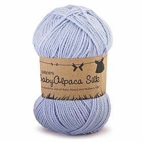 DROPS BabyAlpaca Silk Uni Colour - 8112 ijsblauw - Wol & Garen