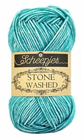 Scheepjeswol Stone Washed - 815 Green Agate / turkoois / zeeblauw - Katoen Garen