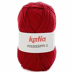 Katia Mississippi-3 - 821 wijnrood - Katoen/Acryl Garen