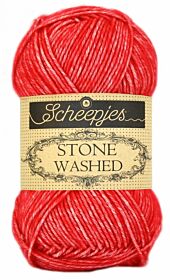 Scheepjeswol Stone Washed - 823 Carnelian / felrood - Katoen Garen