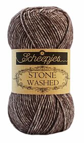 Scheepjes Stone Washed - 829 obsidian / donkerbruin - Katoen Garen
