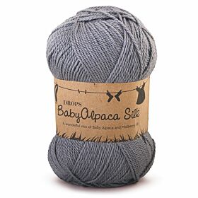 DROPS BabyAlpaca Silk Uni Colour - 8465 grijs - Wol & Garen