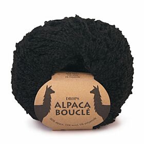 DROPS Alpaca Bouclé Uni Colour - 8903 zwart - Wol & Garen