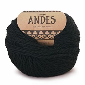 DROPS Andes Uni Colour - 8903 zwart - Wol & Garen