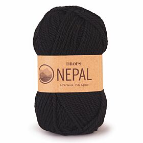 DROPS Nepal Uni Colour - 8903 zwart - Wol & Breigaren - GD0049