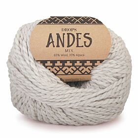 DROPS Andes Mix - 9020 lichtgrijs - Wol & Garen