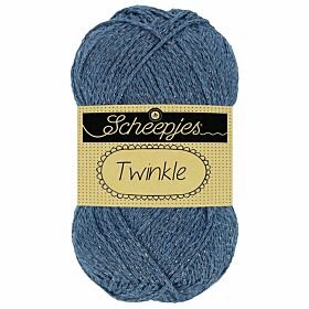 Scheepjes Twinkle 909 denimblauw / jeansblauw - Katoen met Lurex glittergaren