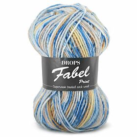 DROPS Fabel Print - 910 sea mist - Wol Garen