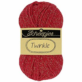 Scheepjes Twinkle 924 rood / kerstrood - Katoengaren met Lurex Glitterdraad