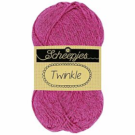 Scheepjes Twinkle 934 felroze / knalroze - Katoengaren met Lurex Glitterdraad