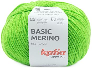 Katia Basic Merino - 95 neon groen - Wol/Acryl Garen 1