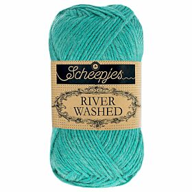 Scheepjes River Washed 952 rhine (lichtturkoois) - Katoen/Acryl Garen