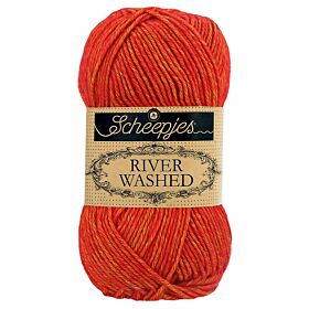 Scheepjes River Washed 956 avon (rood/geel) - Katoen/Acryl Garen