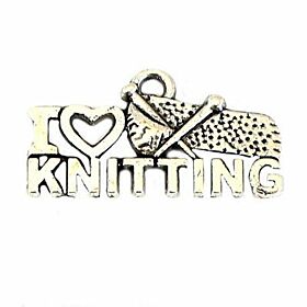 Bedeltje I Love Knitting - Nikkel Bedels