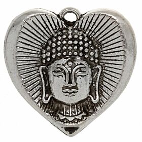 Bedeltje Buddha Love - Antiek Zilver Bedels