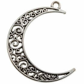 Bedeltje Deco Moon - Antiek Zilver Bedels