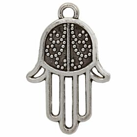 Bedeltje Hamsa Hand - Antiek Zilver Bedels
