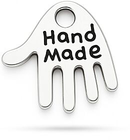 Bedeltje Handmade Handje - 13 x 12 mm - Antiek Zilver 1