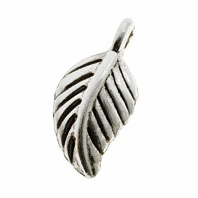 Bedeltje Leaf Blaadje - Antiek Zilver