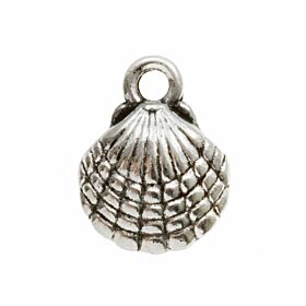 Bedeltje Schelp Shell - Antiek Zilver Bedels