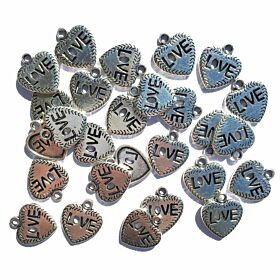 Bedel hartje love - zilveren bedeltjes