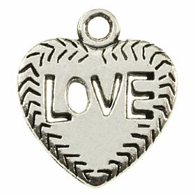 Bedeltje Special Love Heart - Antiek Zilver Bedels