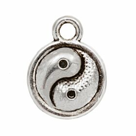 Bedeltje Ying Yang - Antiek Zilver Bedels