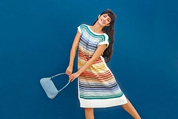Breipatroon Zomerse Jurk met Strepen - Fair Cotton Infinity kleurpatroon - Katia Design 1