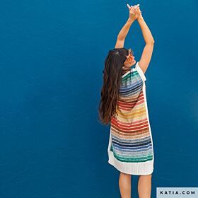 Breipatroon Zomerse Jurk met Strepen - Fair Cotton Infinity kleurpatroon - Katia Design 4