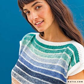 Breipatroon Zomerse Jurk met Strepen - Fair Cotton Infinity kleurpatroon - Katia Design 3