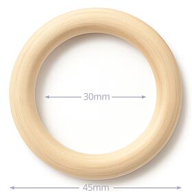 Houten Ring - 4,5 cm - Onbehandeld Beukenhout - Kleine ring 1