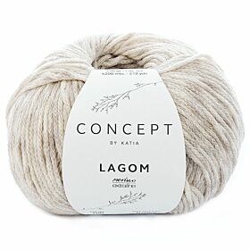 Katia Concept Lagom 100 zeer lichtbeige mix - Merino/Katoen Garen