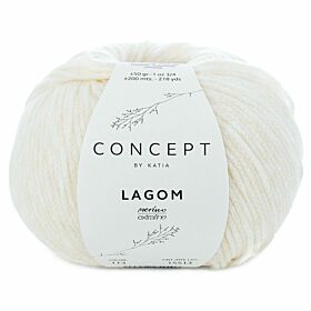 Katia Concept Lagom 113 ecru mix - Merino/Katoen Garen