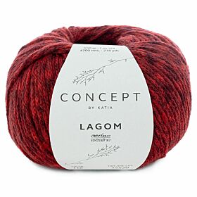 Katia Concept Lagom 118 wijnrood mix - Merino/Katoen Garen
