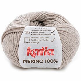 Katia Merino 100% - 40 zandbeige / steengrijs - Wol Garen