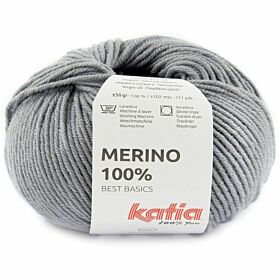 Katia Merino 100% - 90 medium grijs - Wol Garen