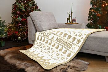 KATIA Merry Blanket CAL Kit Beige - Mozaïek Gehaakte Kerstdeken - Haakpatroon Mr. Cey Crochet 1