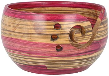 Scheepjes Yarn Bowl - Dennenhout Lichtbruin-Rood - 13x9cm 1